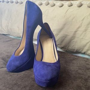 Nine West cobalt blue suede pumps